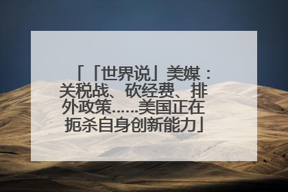 「世界说」美媒：关税战、砍经费、排外政策……美国正在扼杀自身创新能力