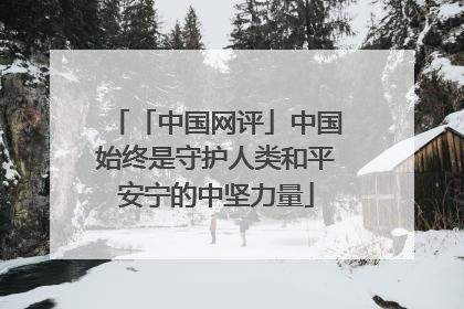 「中国网评」中国始终是守护人类和平安宁的中坚力量