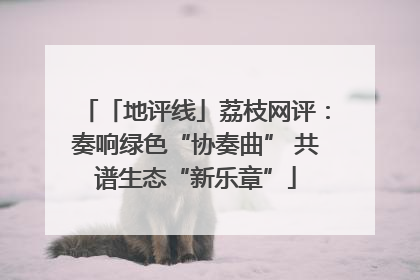 「地评线」荔枝网评：奏响绿色“协奏曲” 共谱生态“新乐章”