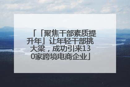 「聚焦干部素质提升年」让年轻干部挑大梁，成功引来130家跨境电商企业