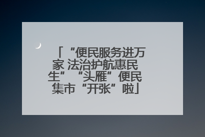 “便民服务进万家 法治护航惠民生”“头雁”便民集市“开张”啦