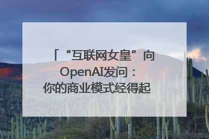 “互联网女皇”向OpenAI发问：你的商业模式经得起价格战考验么？