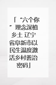“六个你”理念深植乡土 辽宁省阜新市以民生温度激活乡村善治密码