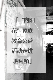 “向阳花”家庭教育公益活动走进塘村镇