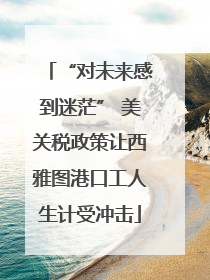 “对未来感到迷茫” 美关税政策让西雅图港口工人生计受冲击