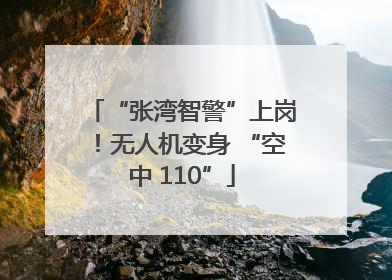 “张湾智警”上岗！无人机变身 “空中 110”