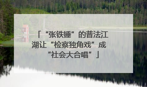 “张铁锤”的普法江湖让“检察独角戏”成“社会大合唱”