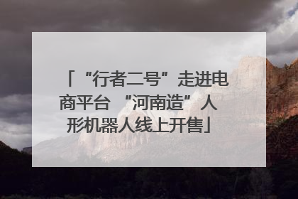 “行者二号”走进电商平台 “河南造”人形机器人线上开售