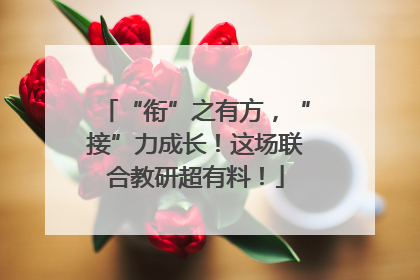 “衔”之有方，“接”力成长！这场联合教研超有料！