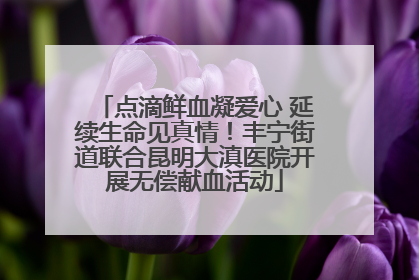 点滴鲜血凝爱心 延续生命见真情！丰宁街道联合昆明大滇医院开展无偿献血活动