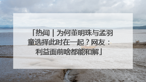 热闻｜为何董明珠与孟羽童选择此时在一起？网友：利益面前啥都能和解