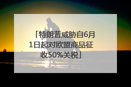 特朗普威胁自6月1日起对欧盟商品征收50%关税