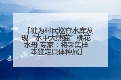 犍为村民巡查水库发现“水中大熊猫”桃花水母 专家：将采集样本鉴定具体种属