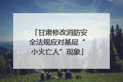 甘肃修改消防安全法规应对基层“小火亡人”现象