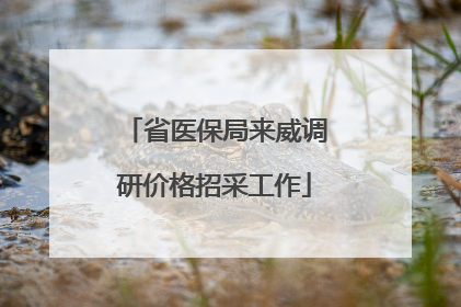省医保局来威调研价格招采工作