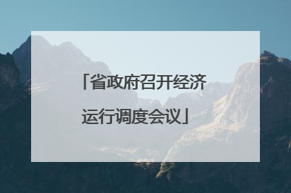 省政府召开经济运行调度会议