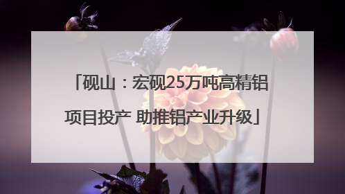砚山：宏砚25万吨高精铝项目投产 助推铝产业升级