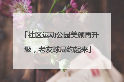 社区运动公园美颜再升级，老友球局约起来