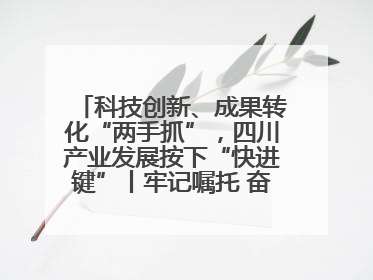 科技创新、成果转化“两手抓”，四川产业发展按下“快进键”丨牢记嘱托 奋力打造两高地两基地一屏障