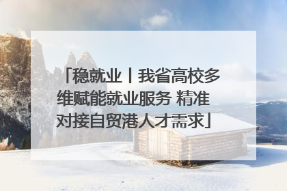 稳就业丨我省高校多维赋能就业服务 精准对接自贸港人才需求