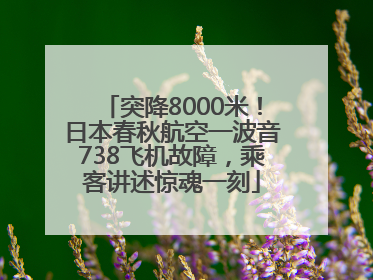 突降8000米！日本春秋航空一波音738飞机故障，乘客讲述惊魂一刻