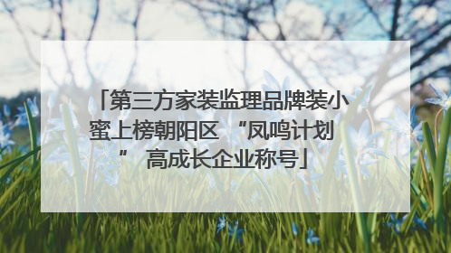 第三方家装监理品牌装小蜜上榜朝阳区 “凤鸣计划” 高成长企业称号