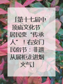 第十七届中顶庙文化节 居民变“传承人”！右安门民俗节：非遗从展柜走进烟火气