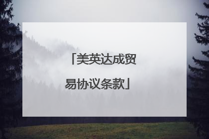 美英达成贸易协议条款