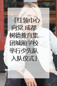 红领巾心向党 成都树德教育集团城厢学校举行少先队入队仪式