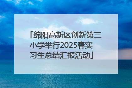 绵阳高新区创新第三小学举行2025春实习生总结汇报活动