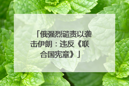 俄强烈谴责以袭击伊朗：违反《联合国宪章》
