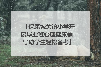 保康城关镇小学开展毕业班心理健康辅导助学生轻松备考