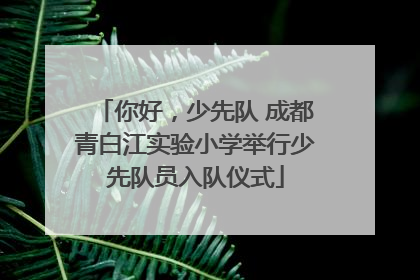 你好，少先队 成都青白江实验小学举行少先队员入队仪式