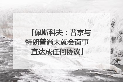 佩斯科夫：普京与特朗普尚未就会面事宜达成任何协议