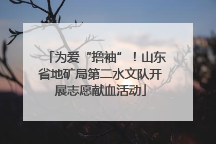 为爱“撸袖”！山东省地矿局第二水文队开展志愿献血活动