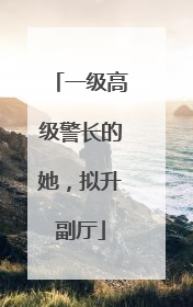 一级高级警长的她，拟升副厅