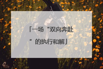 一场“双向奔赴”的执行和解