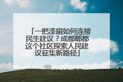 一把漆扇如何连接民生建议？成都郫都这个社区探索人民建议征集新路径