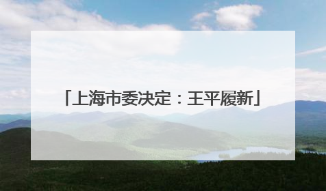 上海市委决定：王平履新