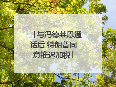 与冯德莱恩通话后 特朗普同意推迟加税