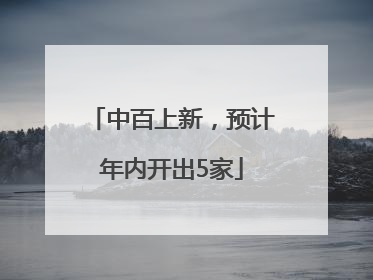 中百上新，预计年内开出5家