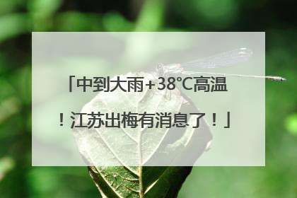 中到大雨+38℃高温！江苏出梅有消息了！