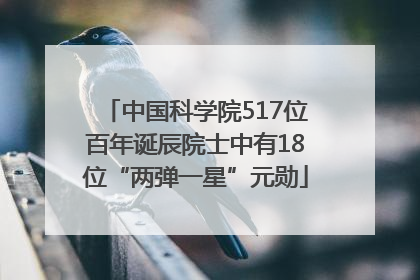 中国科学院517位百年诞辰院士中有18位“两弹一星”元勋
