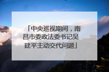 中央巡视期间，南昌市委政法委书记吴建平主动交代问题