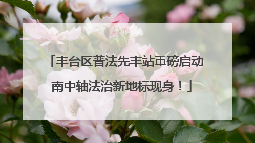 丰台区普法先丰站重磅启动 南中轴法治新地标现身！