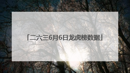 二六三6月6日龙虎榜数据