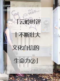 云岭时评丨不断壮大文化自信的生命力②