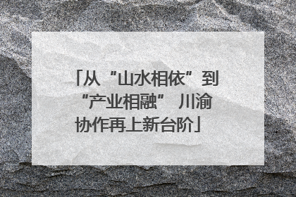 从“山水相依”到“产业相融” 川渝协作再上新台阶
