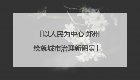 以人民为中心 郑州绘就城市治理新图景