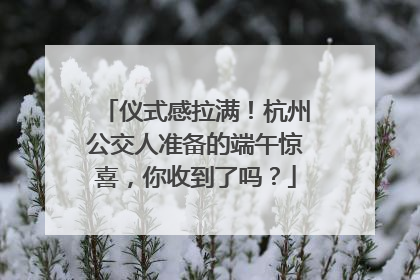仪式感拉满！杭州公交人准备的端午惊喜，你收到了吗？